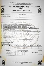 KCSE Mathematics Past Papers